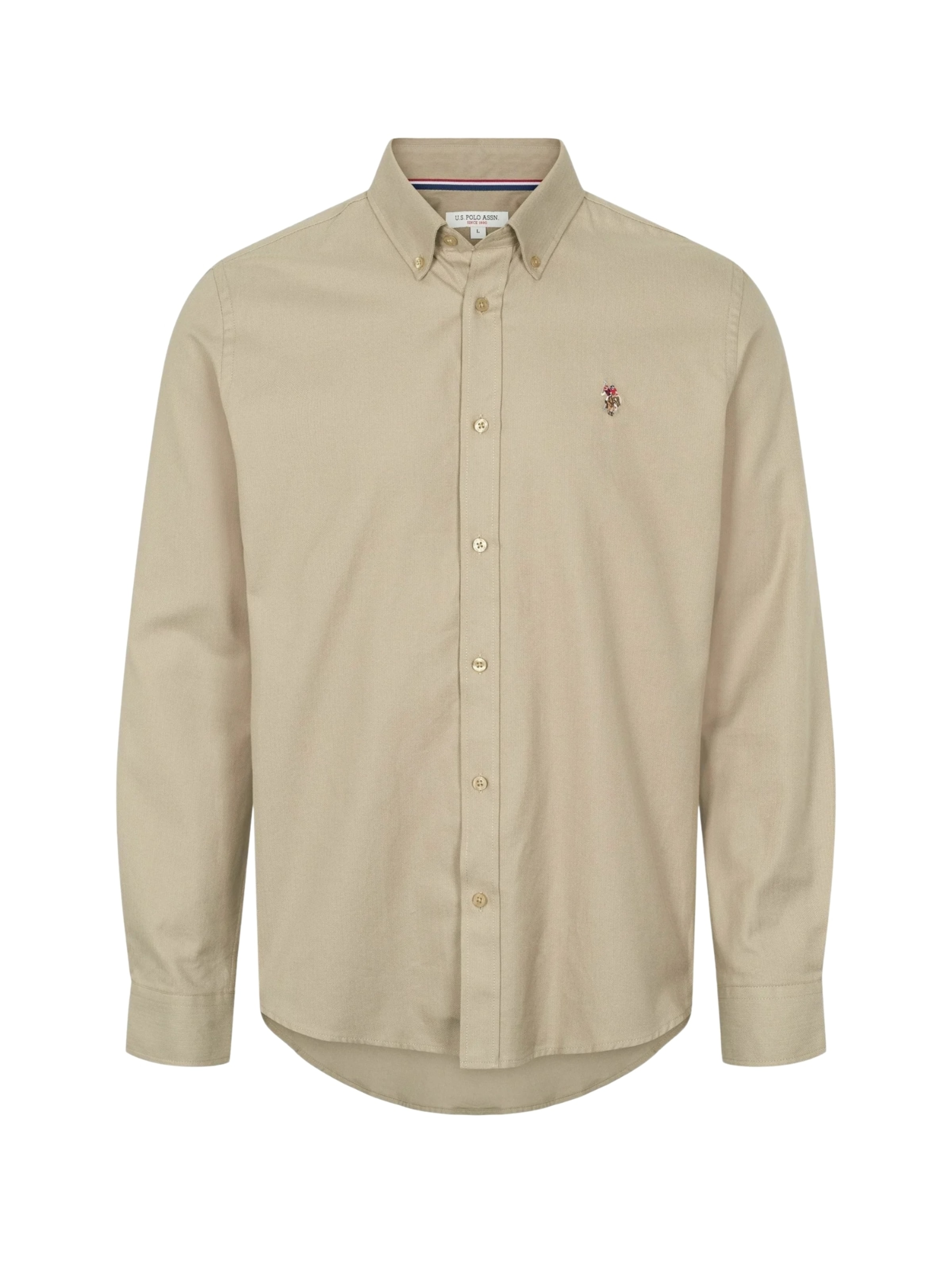 U.S. POLO ASSN. Regular Fit Skjorte 'Jens' i beige: forside