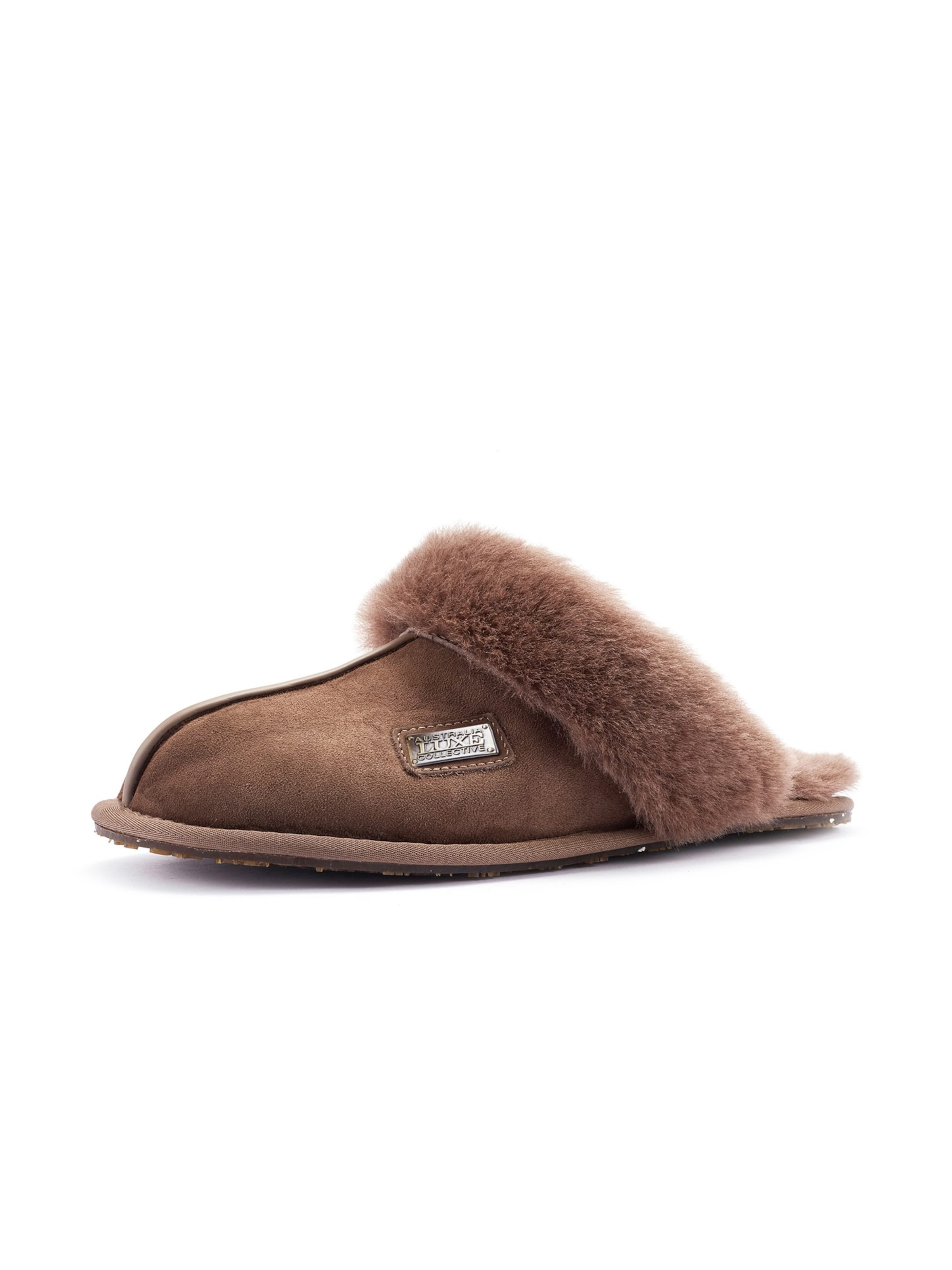 Pantoufle Australia Luxe Collective en marron : devant