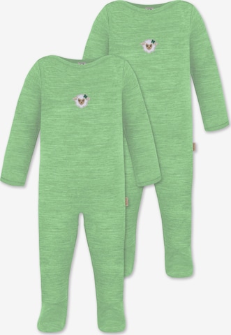 normani Strampler 'Levin' in Grün: Vorderseite