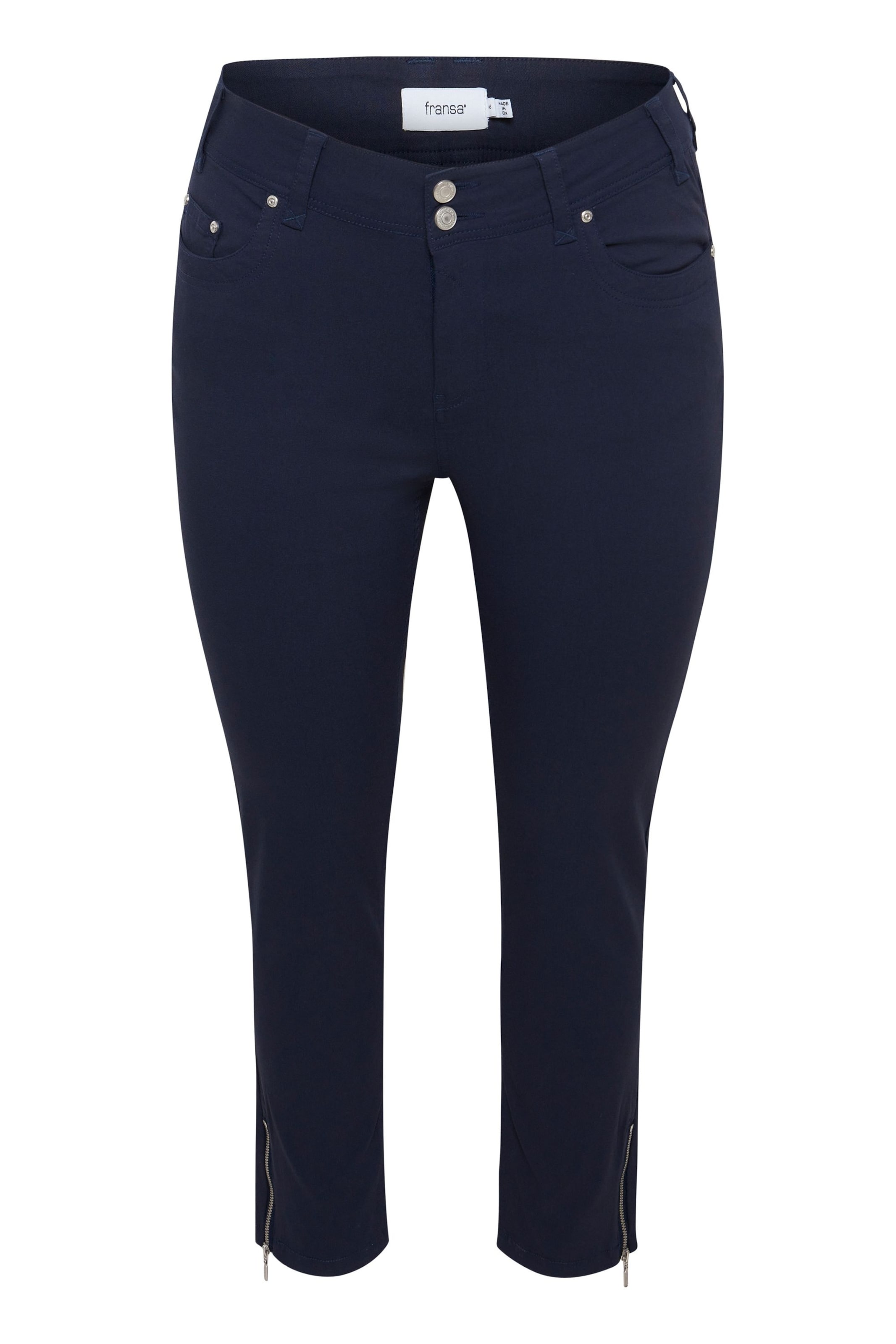 Fransa Plus Size Slim fit Trousers 'Zalin Pa 4' in Blue: front