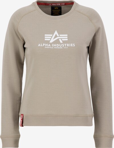 ALPHA INDUSTRIES Μπλούζα φούτερ σε άμμος / λευκό, Άποψη προϊόντος