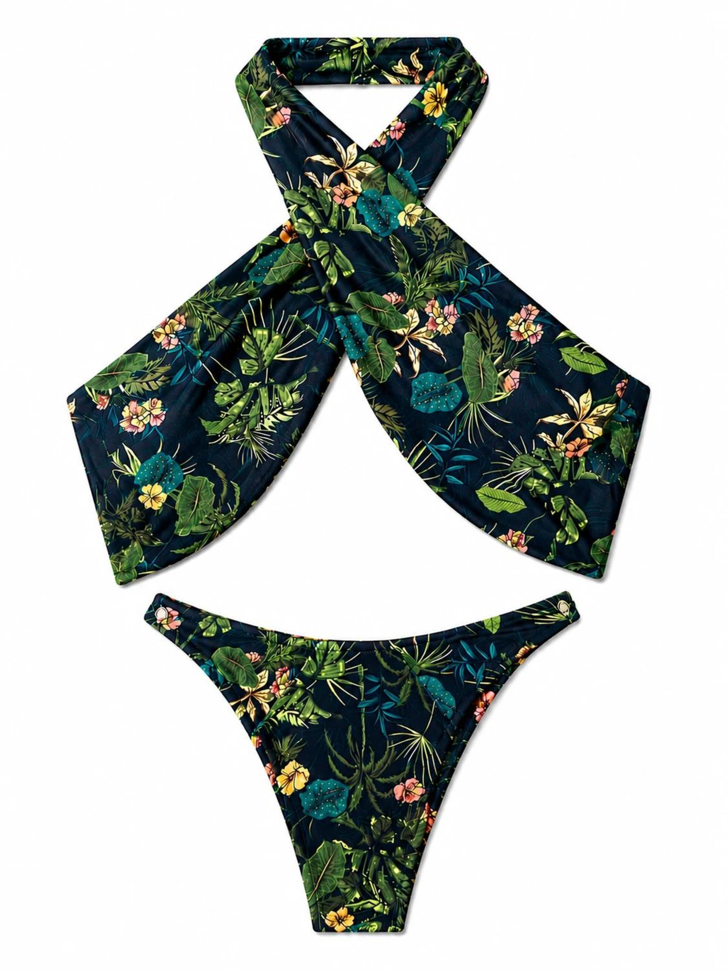 Hobo Sapiens - Halter Bikini 'Jamira criss-cross bikini' en azul: frente