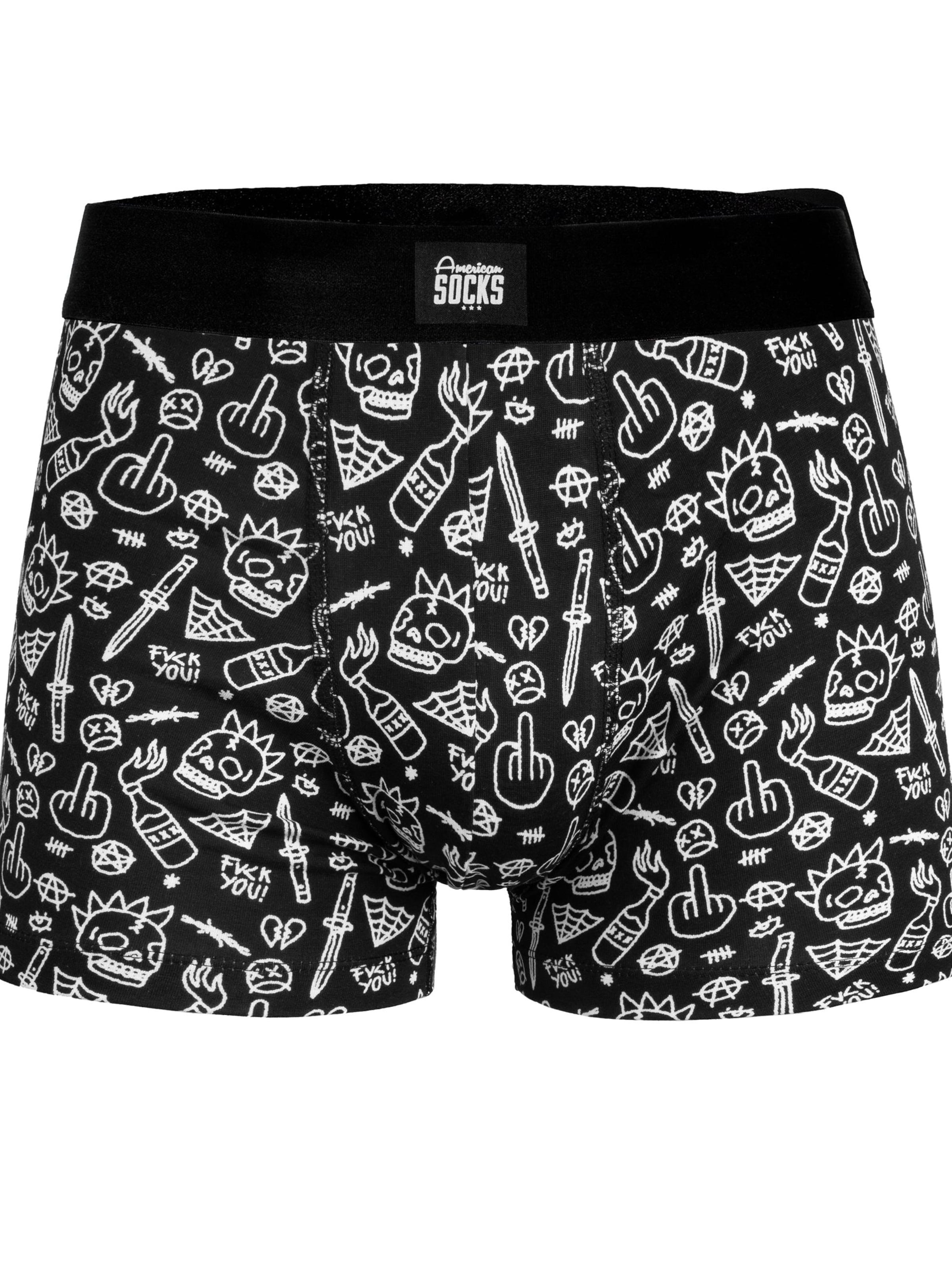 Boxer 'No Direction' di American Socks in nero: frontale