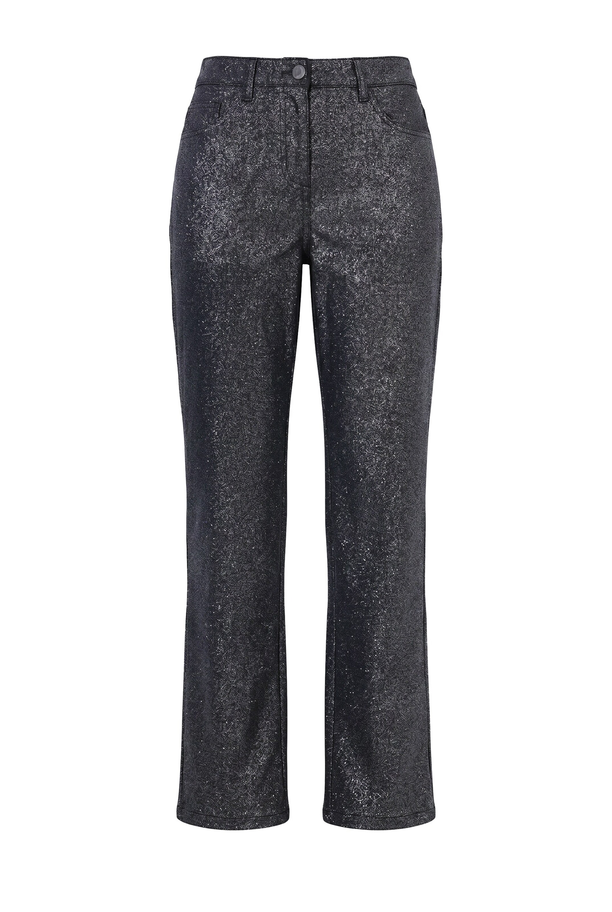 Ulla Popken Regular Pants in Black: front