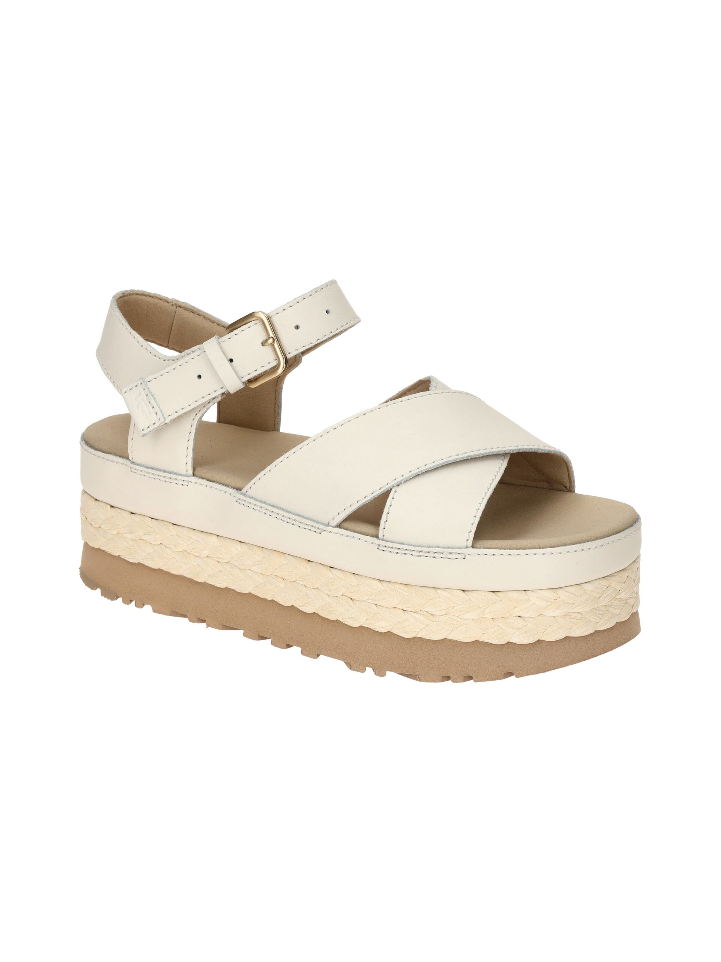 UGG Sandals 'UGG Aubrey Ankle Strap Plateau Sandale weiß jasmin 1169650' in White: front
