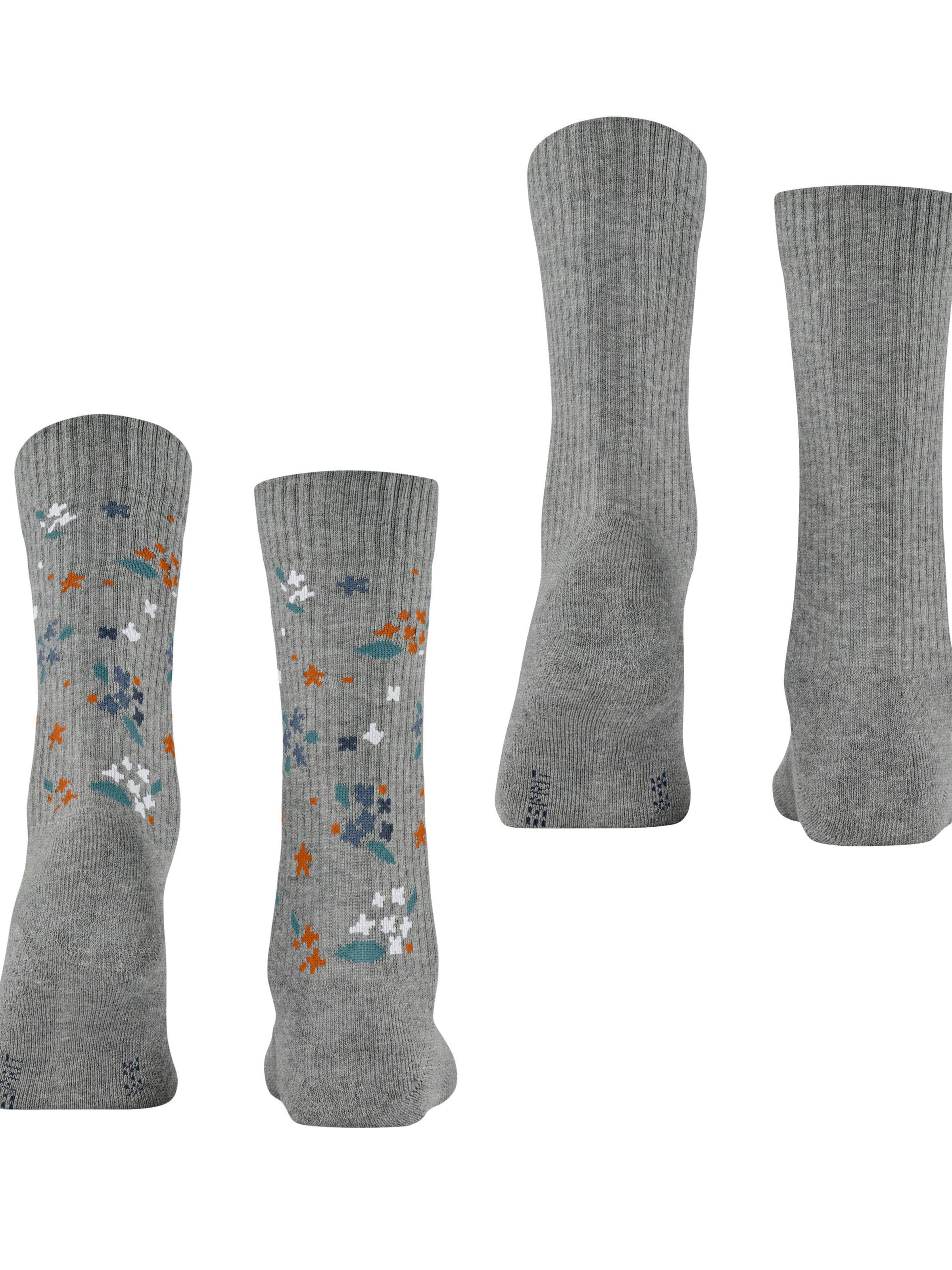 ESPRIT Socken 'Flower Rib 2-Pack'‌‌‌‌‌‌‌‌‌ in Grau