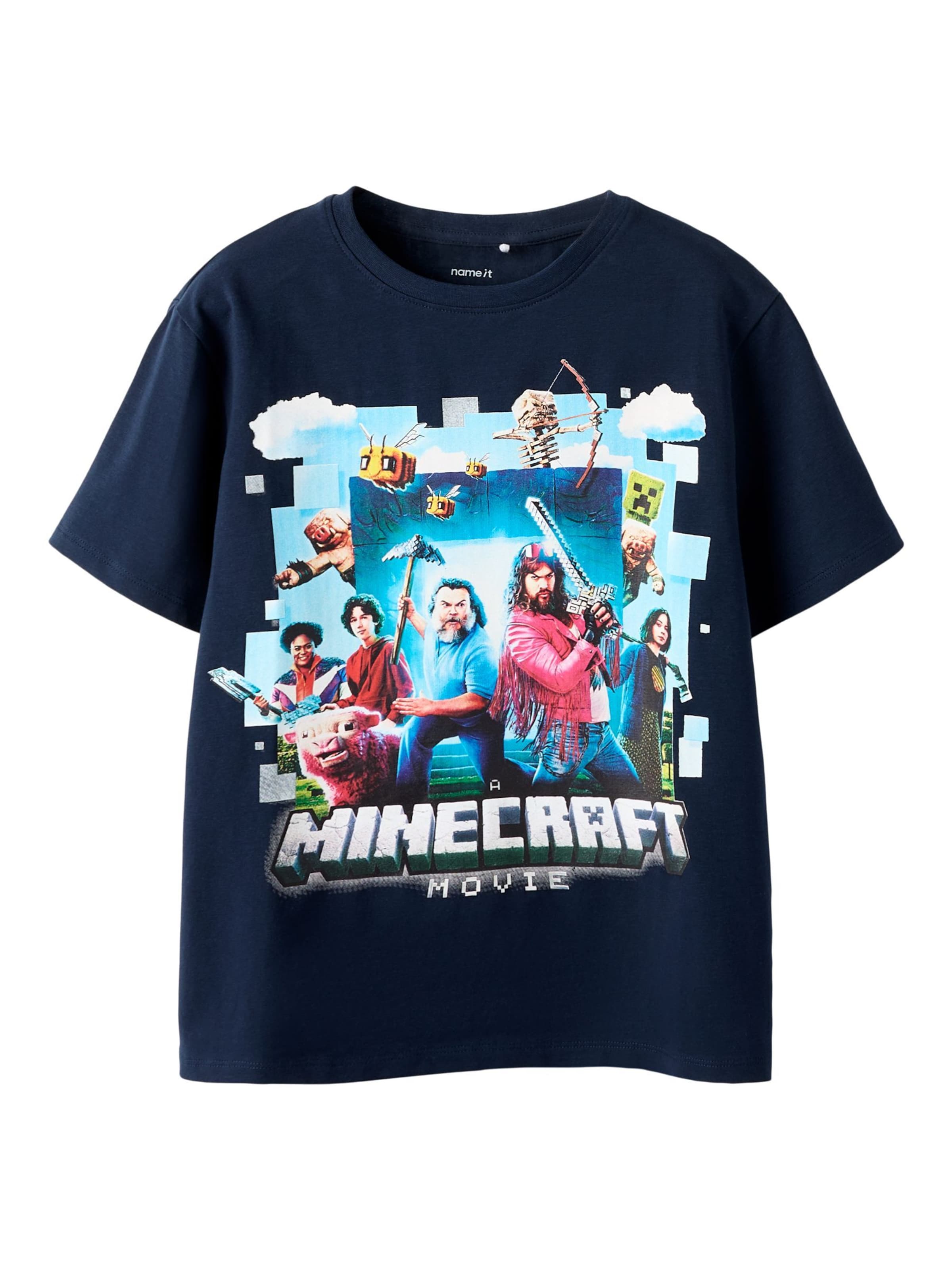 NAME IT Shirts 'Minecraft' i blå: forside