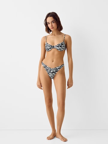 Bershka Koszulkowy Góra bikini w kolorze czarny