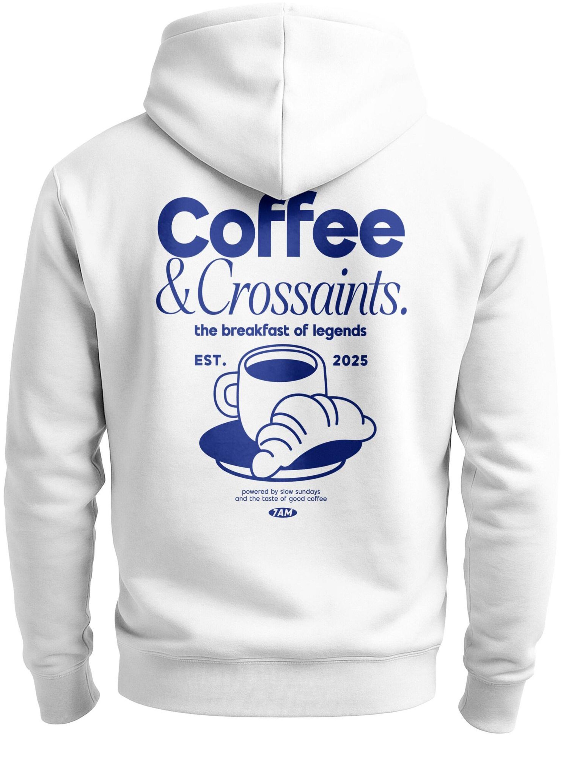 Neverless Sweatshirt 'Coffee & Crossaints' in Blue
