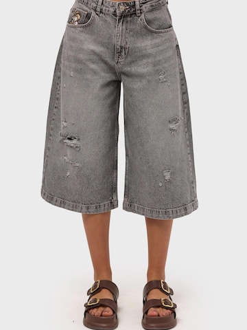 IT'S BASIC Baggy Jeans 'BERMUDA DENIM SHORT' in Grijs: voorkant