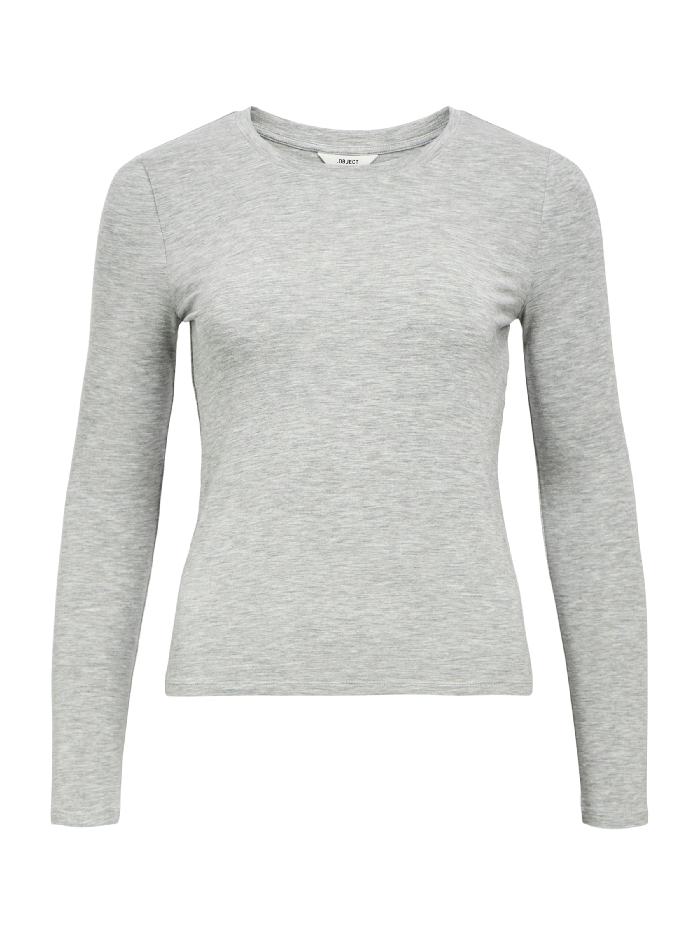 OBJECT Shirt 'OBJZOFIA SLI' in Grijs: voorkant