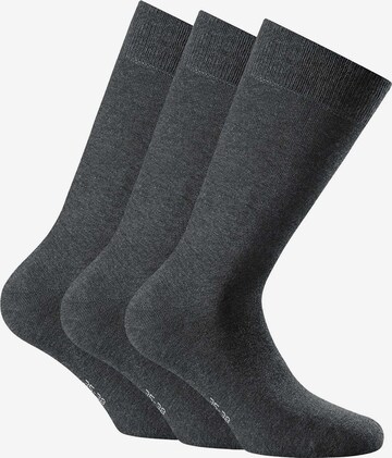 Chaussettes Rohner Socks en gris : devant