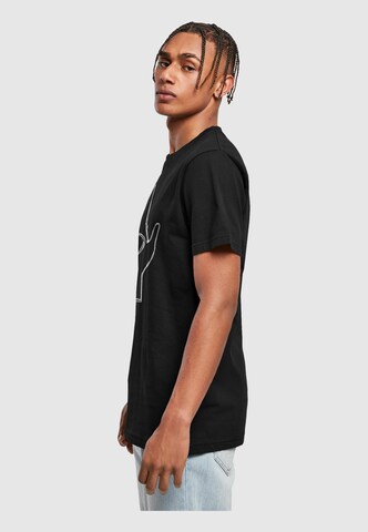 T-Shirt 'Peace - Scribble Hand Heart' Merchcode en noir