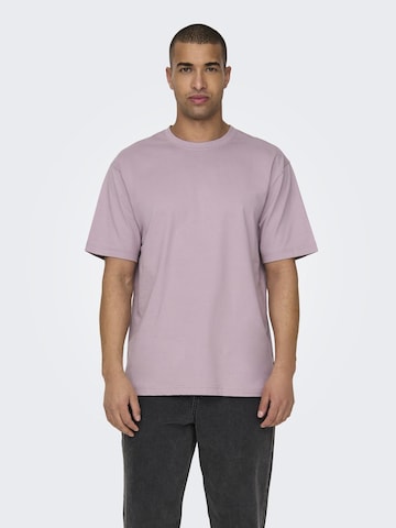 T-Shirt 'Fred' Only & Sons en violet : devant