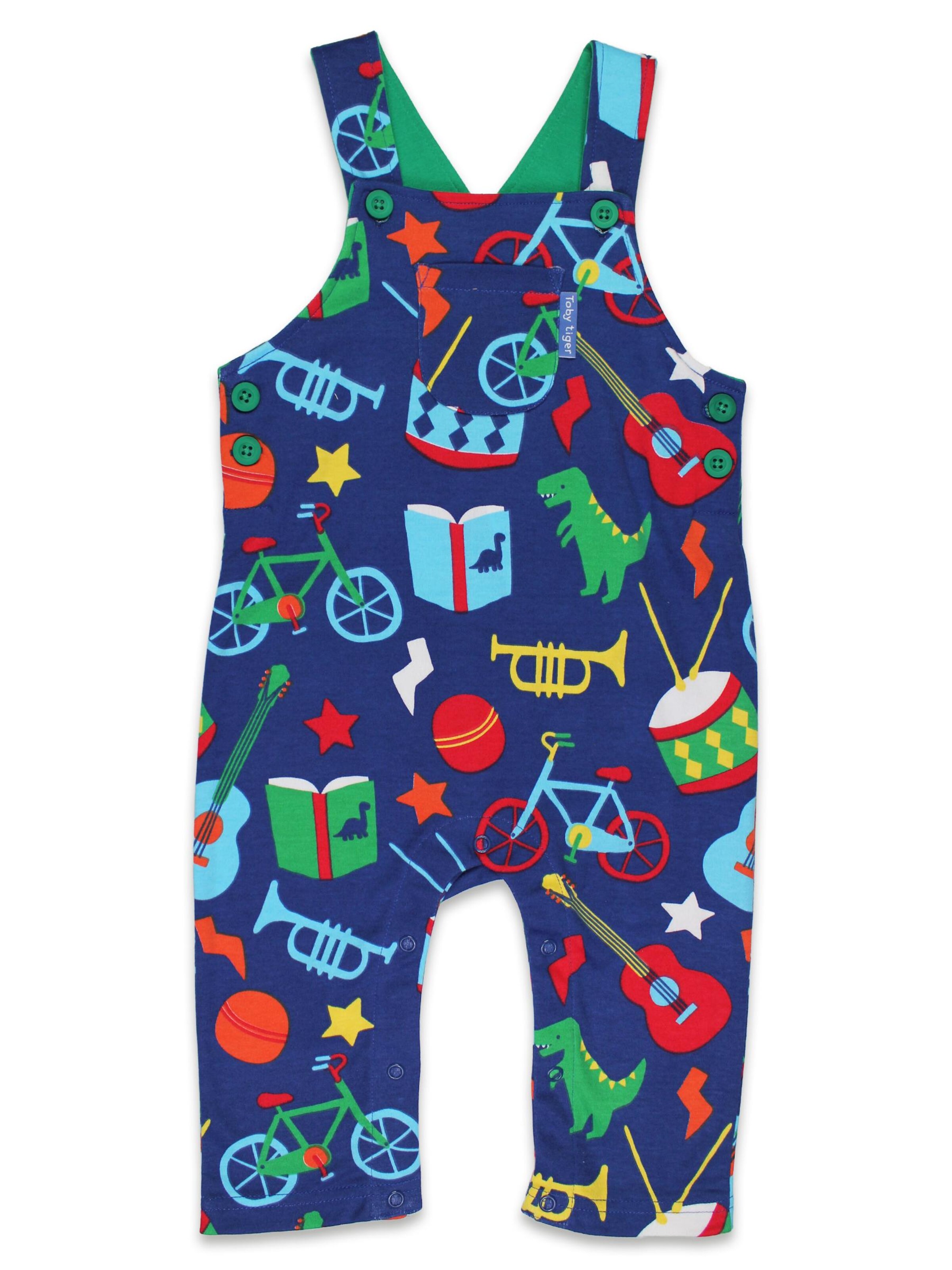 Toby Tiger Regular Overalls 'Geschenke' in Blue: front