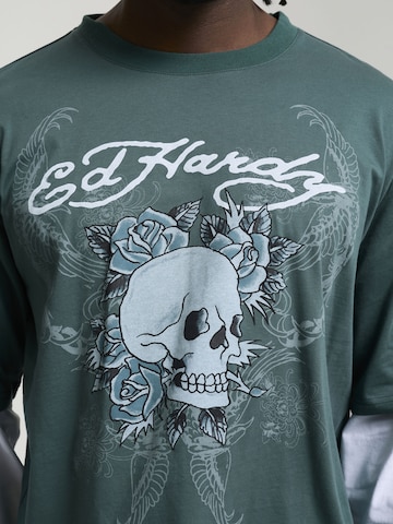 Ed Hardy - Camiseta '1971 Skull' en verde