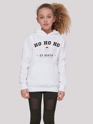 F4NT4STIC Sweatshirt 'Ho Ho Ho Santa Claus Weihnachten' in Wit: voorkant