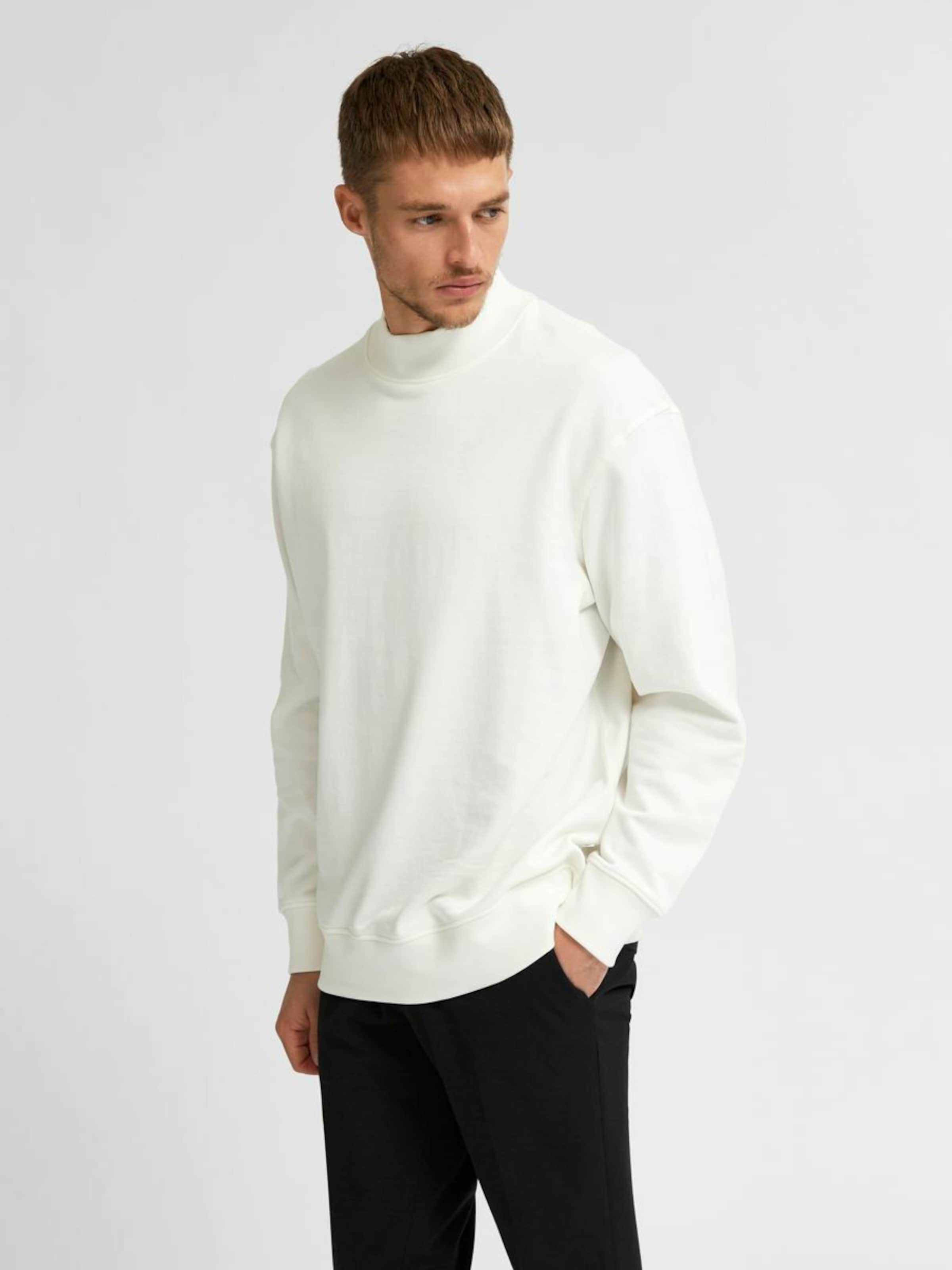 Männer Sweat SELECTED HOMME Sweatshirt 'DAWSON' in Weiß - XD25063