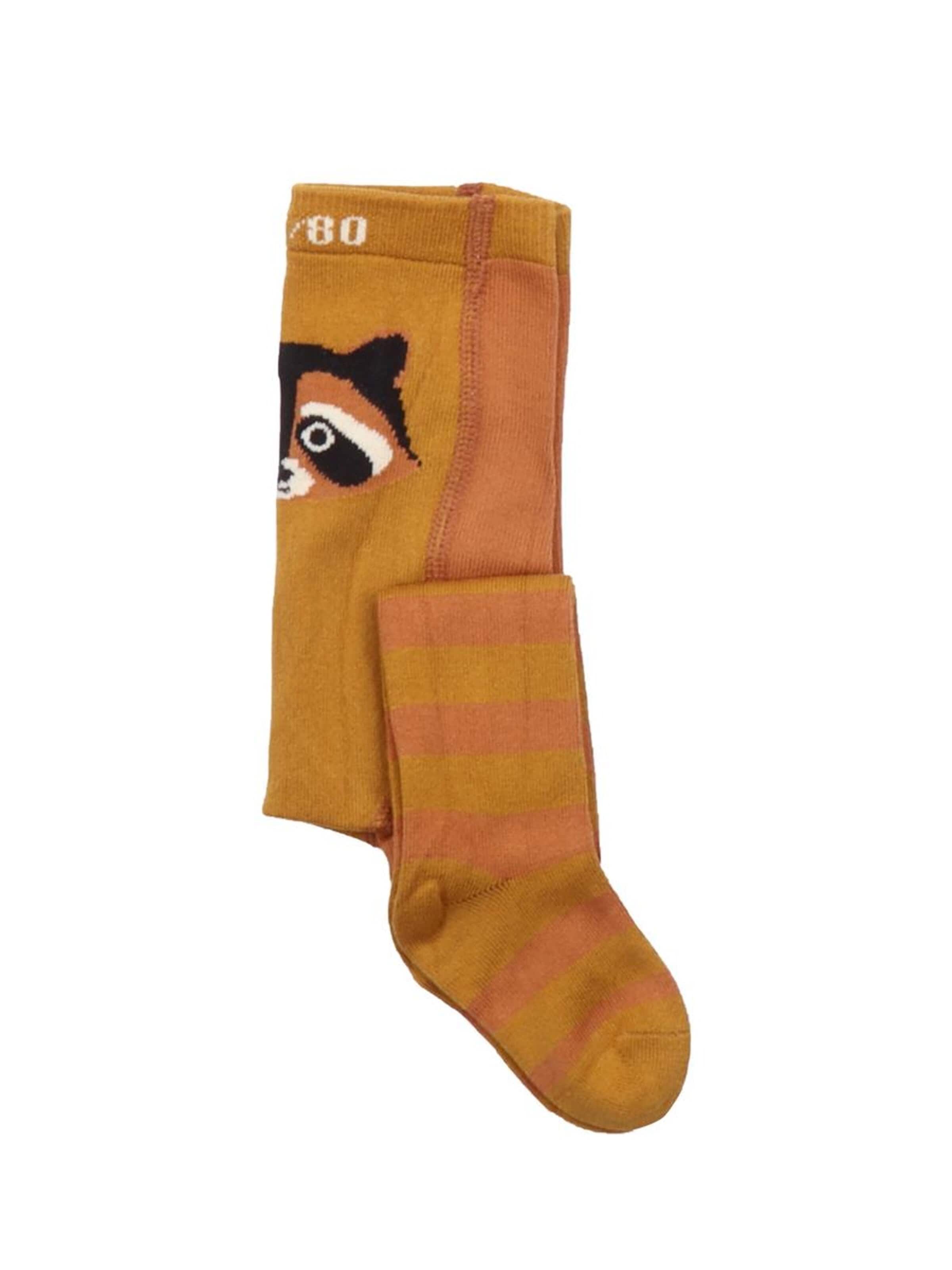 Walkiddy Tights 'Walkiddy - Curious Raccoons Tights' in 62-68 in Brown, Item view