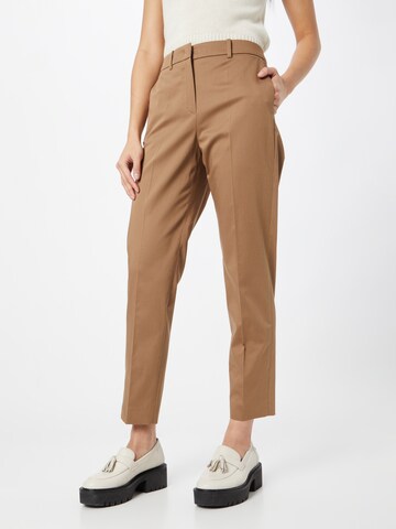 JOOP! Regular Trousers with creases in Beige: front