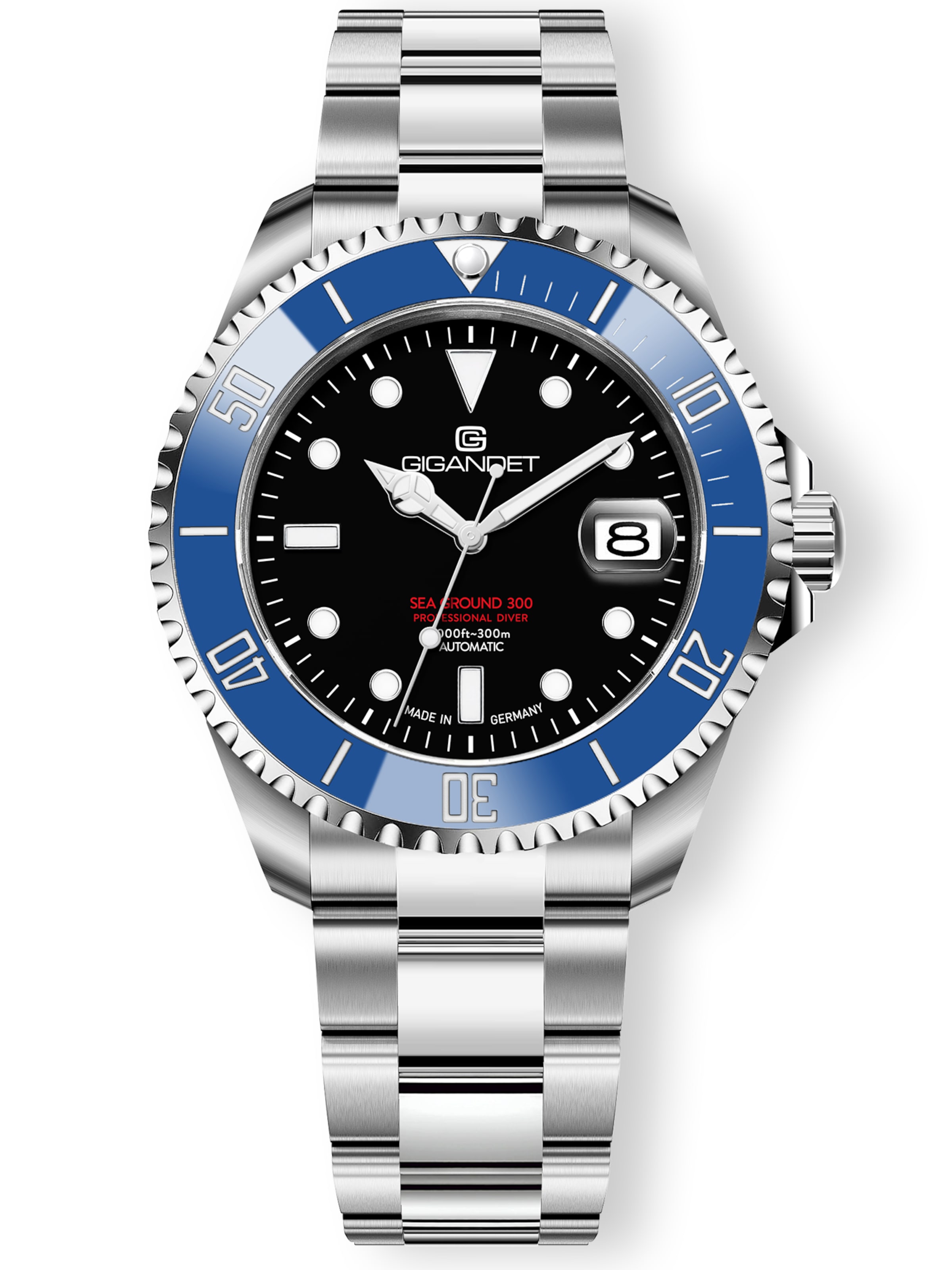 Gigandet Analog Watch 'SEA GROUND 300 CERAMIC DATE' in Blue: front