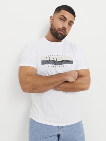 Jack & Jones Plus Shirt 'JORFrederiksberg' in White