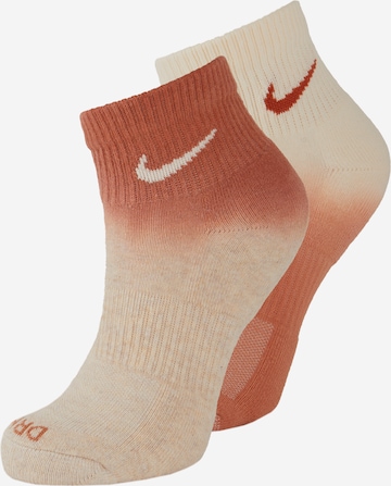 Chaussettes de sport 'Everyday Plus' NIKE en beige : devant