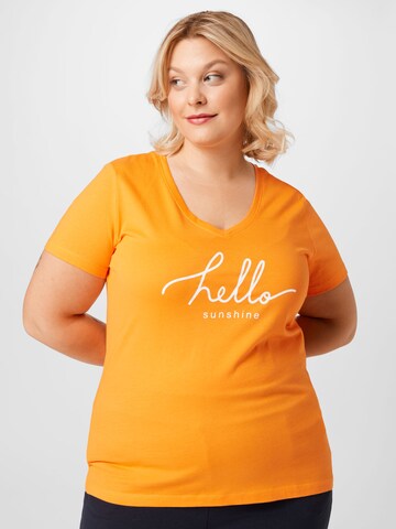 ONLY Carmakoma Shirt 'LOTTI' in Oranje: voorkant