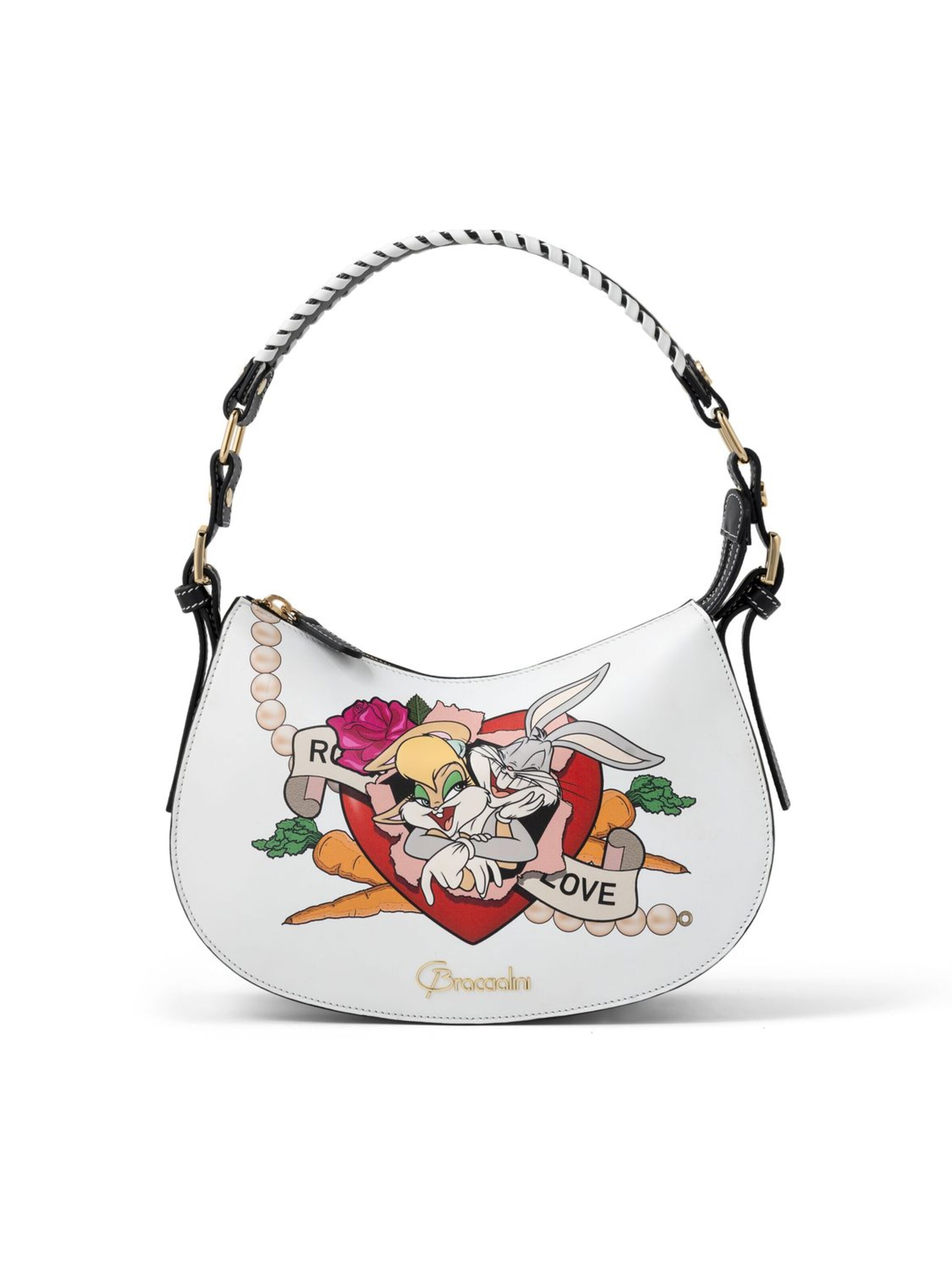 Braccialini - Bolso de hombro 'Ginevra Looney Tunes' en blanco: frente