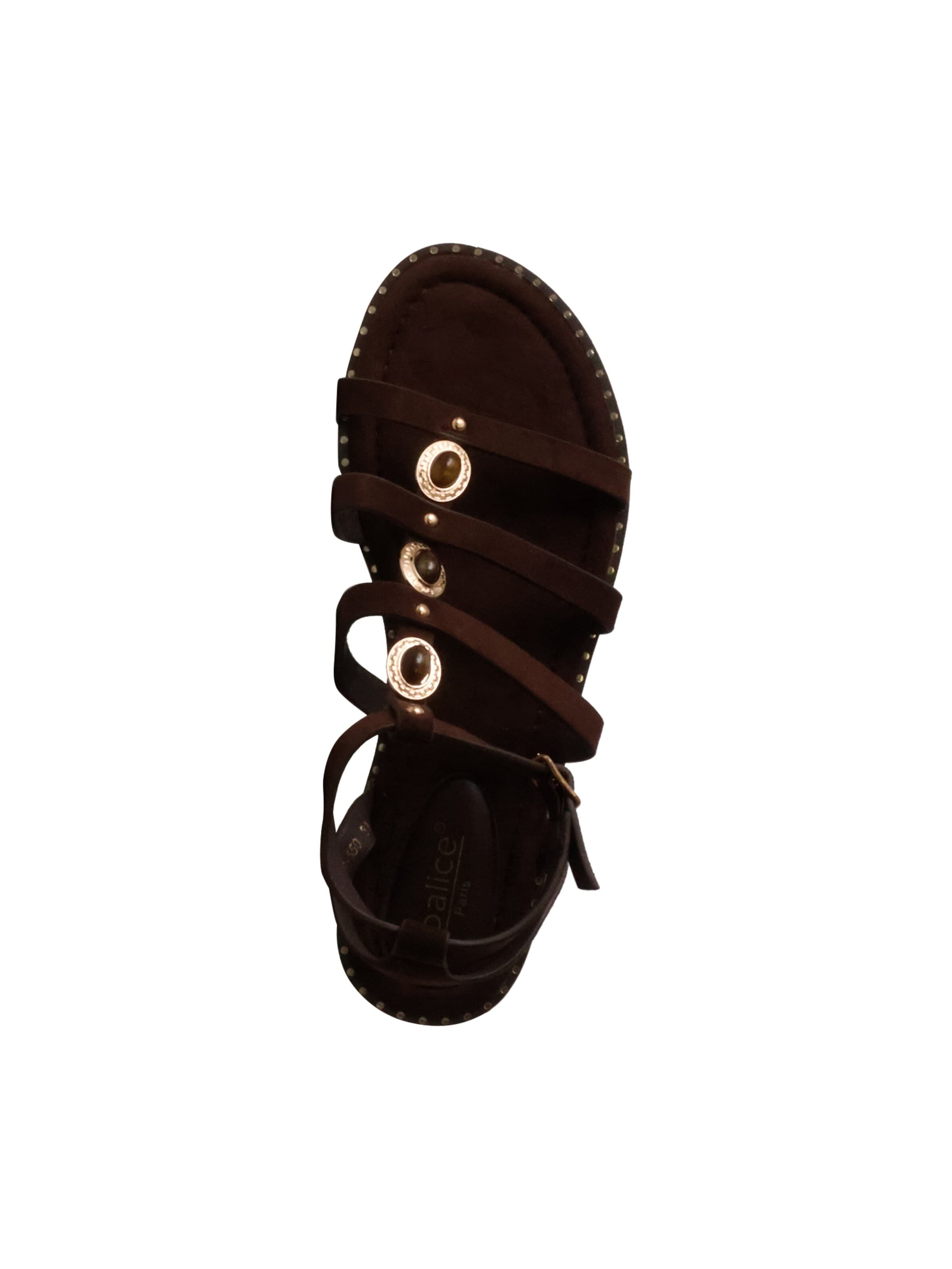 Super Mode - Sandalias 'Flache Riemchensandalen von Joalice' en marrón
