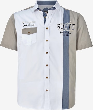 Jan Vanderstorm Comfort fit Button Up Shirt ' Bodvar ' in Beige: front