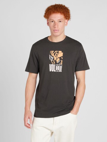 Volcom T-shirt 'MANIACAL' i brun: framsida