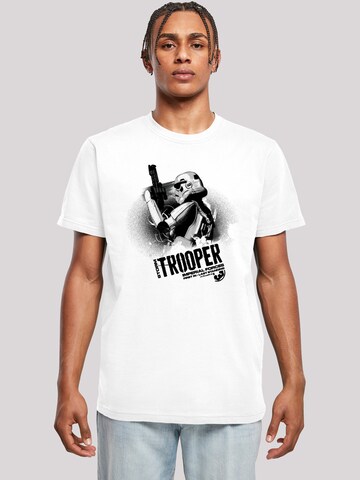 Maglietta 'Star Wars Stormtrooper Imperial Forces' di F4NT4STIC in bianco: frontale