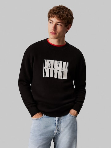 Calvin Klein Jeans Trui in Zwart: voorkant