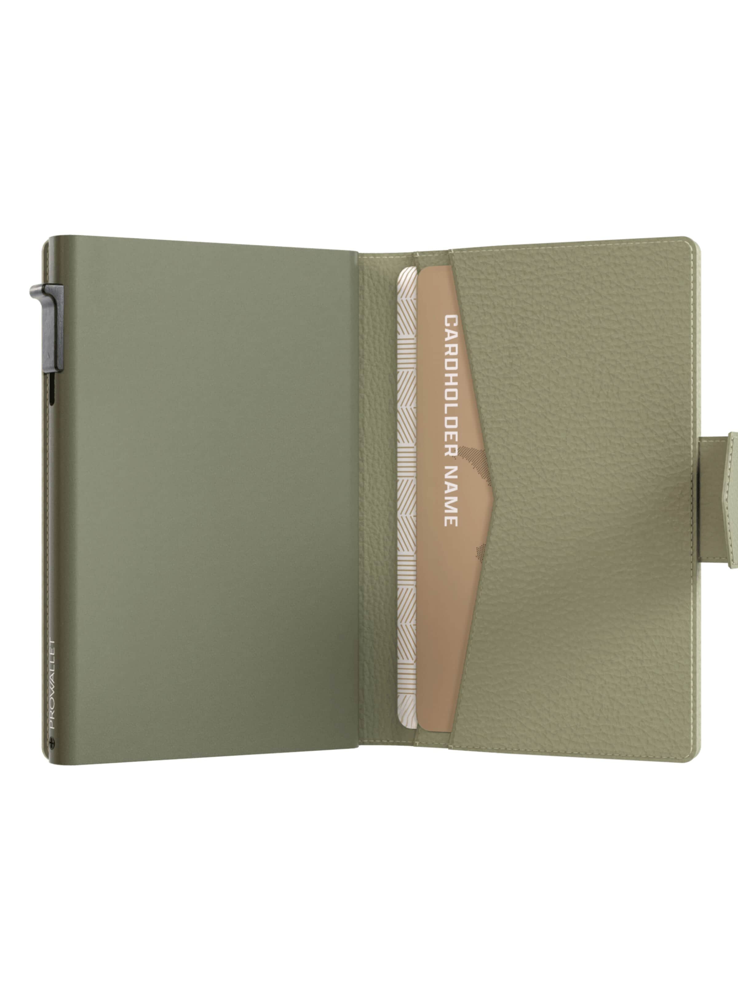 Prowallet Wallet 'Pasjeshouder Plus Pebble' in Green