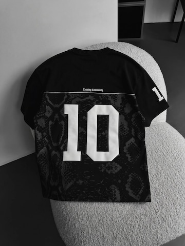 Kleidermafia Shirt 'Oversize Brooklyn T-shirt - Black and Anthracite' in Zwart