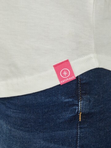 salzhaut Shirt 'LEEV - GOOD VIBES' in Wit