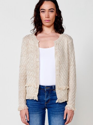 KOROSHI Knit cardigan in White: front