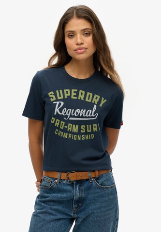 T-shirt 'Lo-Fi' Superdry en bleu : devant