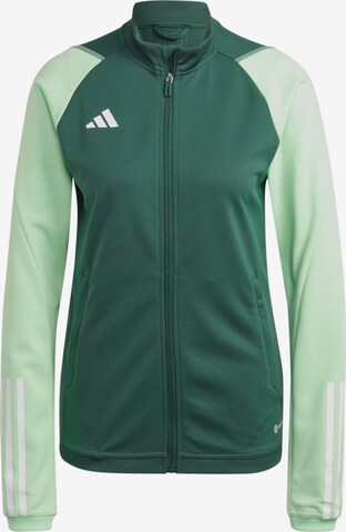 ADIDAS PERFORMANCE Athletic Zip-Up Hoodie 'Tiro 23' in Green: front