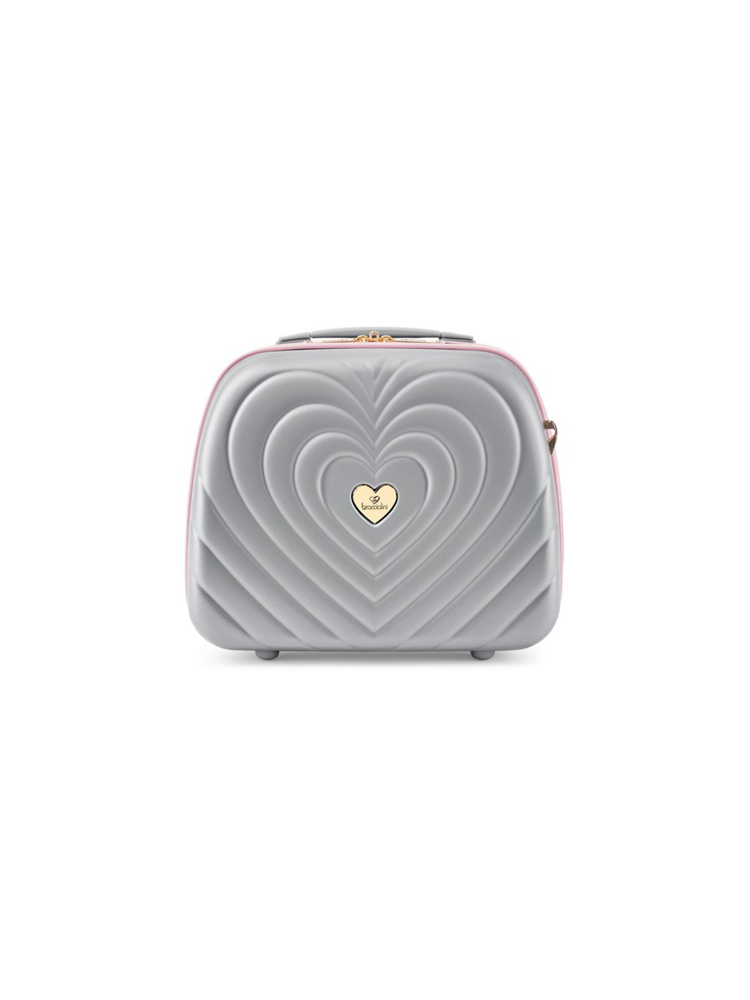 Braccialini - Bolsa de maquillaje 'Matelassé' en plata: frente