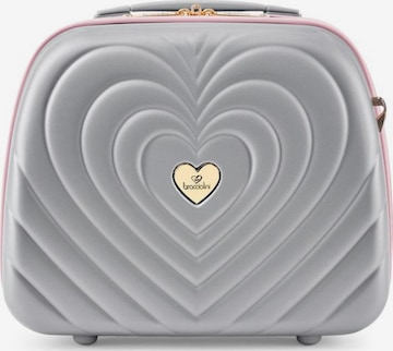 Braccialini - Bolsa de maquillaje 'Matelassé' en plata: frente