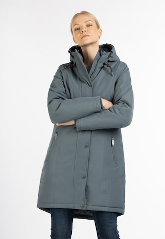 usha BLUE LABEL Winterparka 'Fenia' in Blauw: voorkant