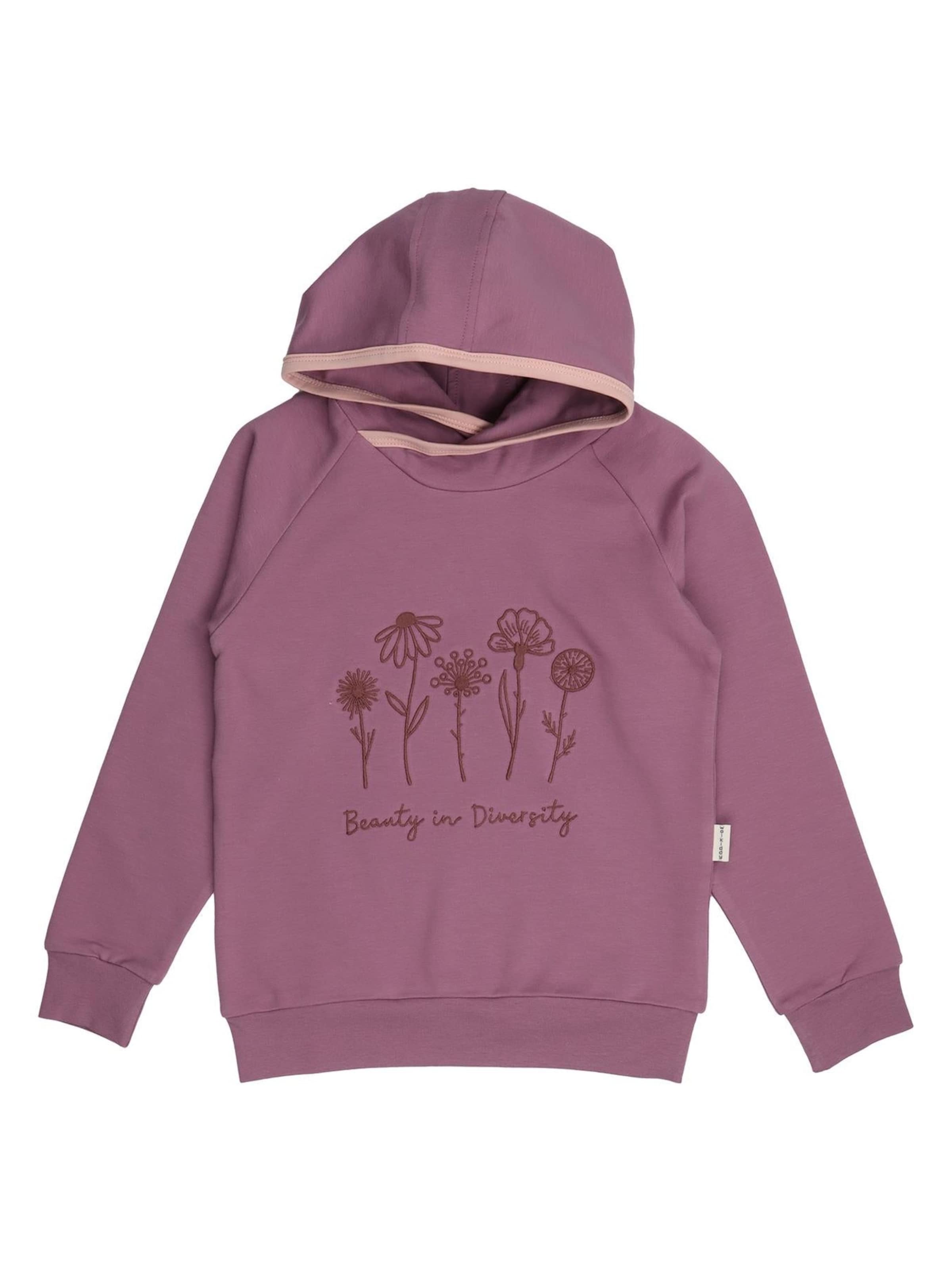 Walkiddy Sweatshirt 'Walkiddy - Jumping Whales | The Secret Garden Hoodie' in Purple: front