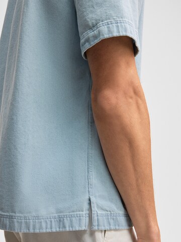 STRELLSON Comfort fit Button Up Shirt 'Navi' in Blue