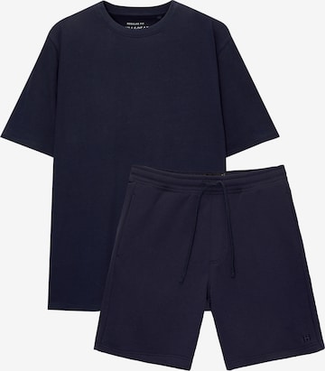 Pull&Bear Sweat suit in Blue: front