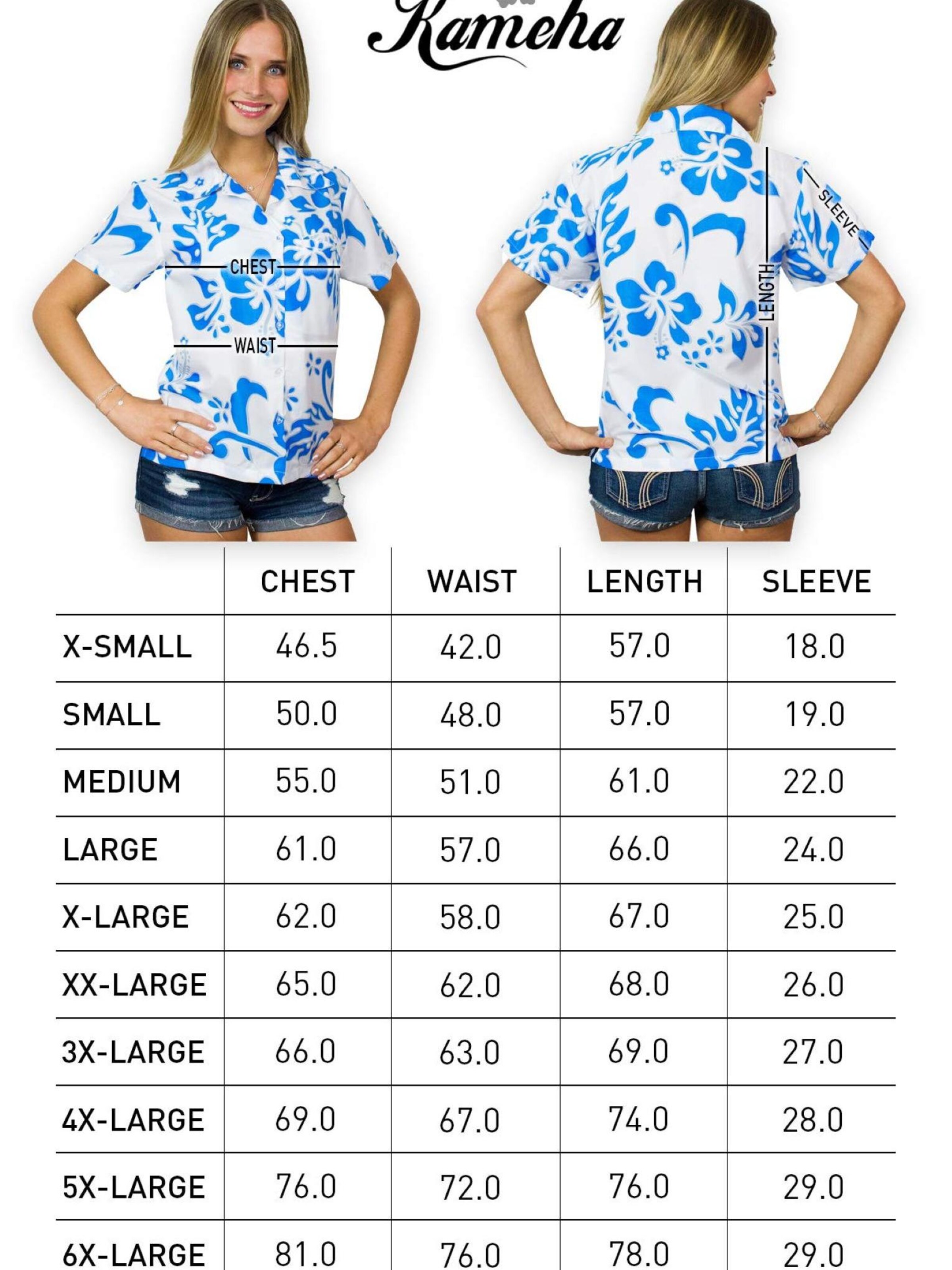 King Kameha Bluse 'Hibiscus White Line'‌‌‌‌‌‌‌ in Blau