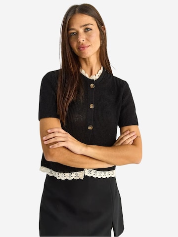 Cardigan Bianco Lucci en noir