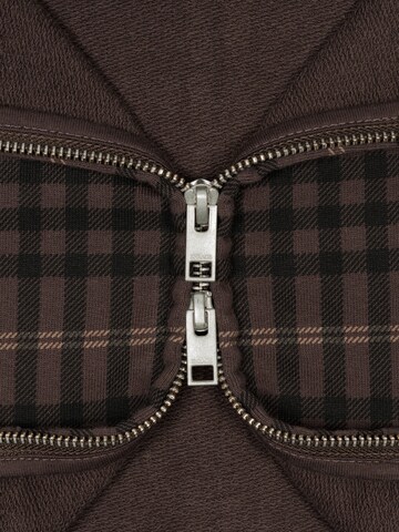 ENRAGE Sweatshirt 'TARTAN ZIP' in Braun