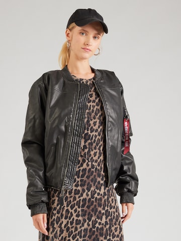 ALPHA INDUSTRIES Демисезонная куртка 'MA-1 FL' в Черный: спереди